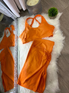 orange Bike Shorts Set